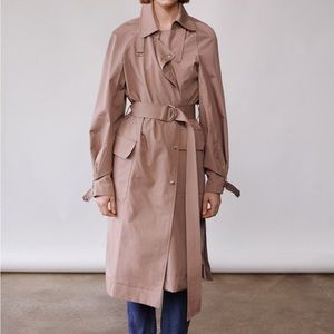 Elizabeth and James Weston Tie-waist cotton-blend trench coat. Size Small.